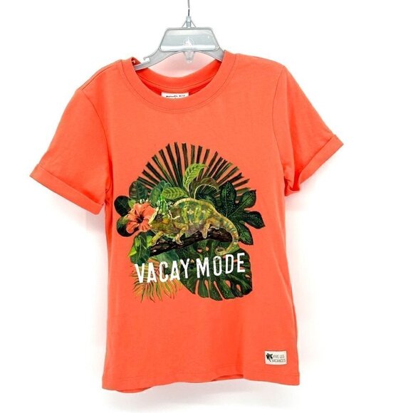 H&M Classic T-shirt in cotton with a printed, Narrow trim  neck  Size 6 - 8 T - Picture 1 of 5
